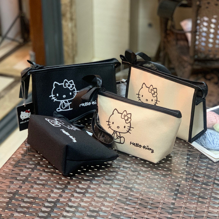 Hello Kitty, оригинальная косметичка с бантиком, сумка с петлей на руку, в корейском стиле