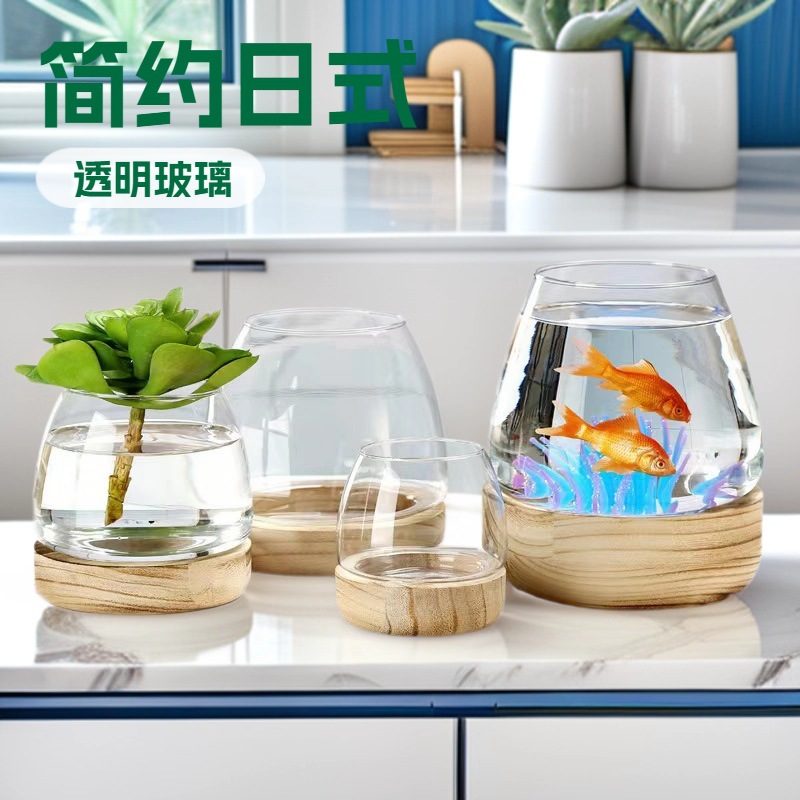 玻璃鱼缸微景观玻璃容器苔藓多肉造景生态瓶水培植物花瓶桌面摆件