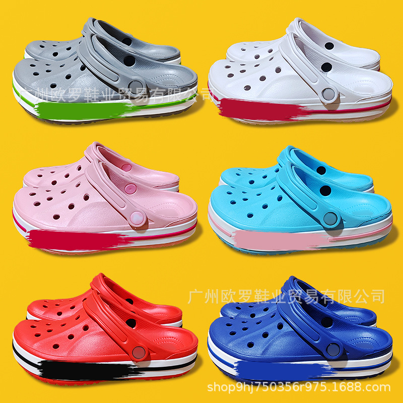 (Оптовые продажи), тапочки в стиле Crocs, мужские тапочки, пляжная обувь, для влюбленных, подходят для носки на улице, закрытый носок