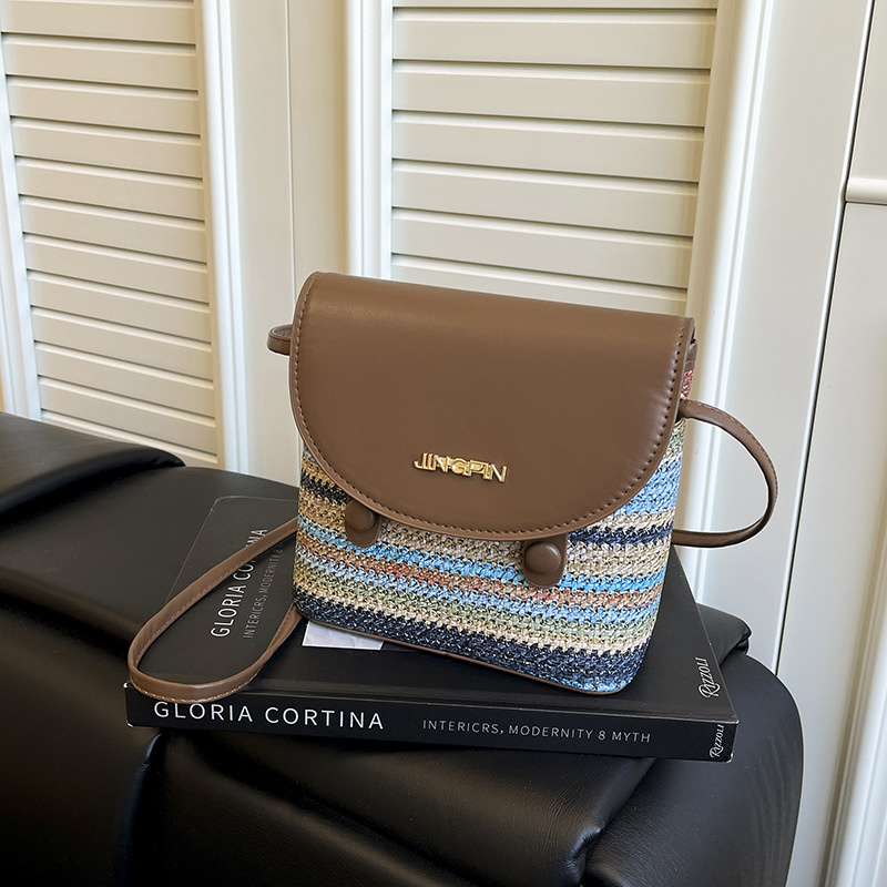 Небольшая сумка, летняя изысканная плетеная соломенная сумка через плечо