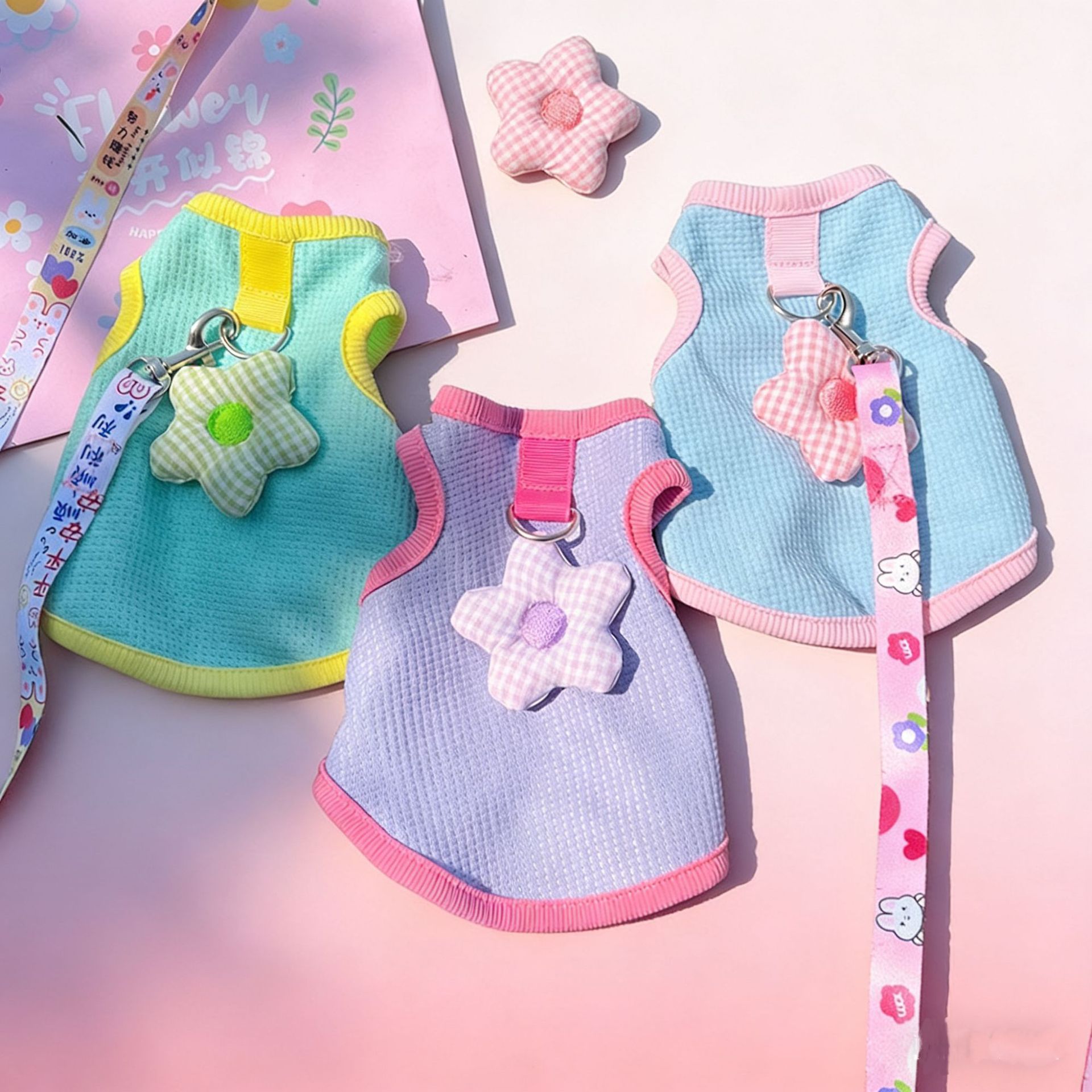 Кошки и собаки одежда весна и летние домашние животные, короткие голубые кошки, анти-волосы, дышащие и защищенные от солнца, могут потянуть Тедди Бичони жилет