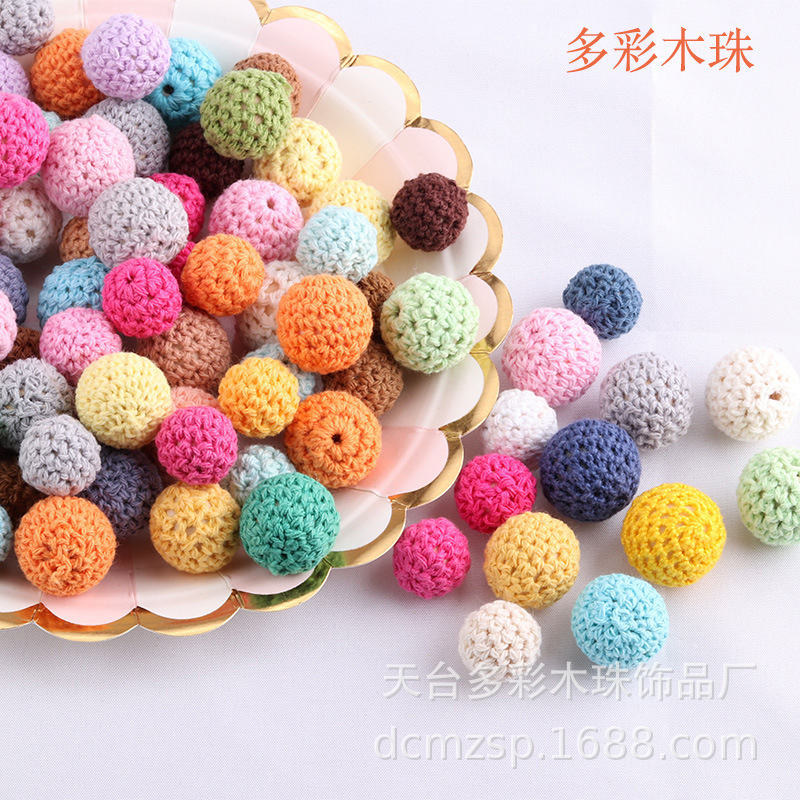 Spring Ball Pearl 20 -мм ручная крючка шерстяные шарики бусинки копировать хлопот ватный вата.