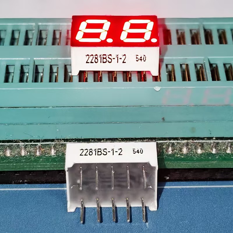 Светодиодная цифровая трубка 0,28 дюйма, 2 бита 2281CS, общий катод, 2281BS, общий анод, ярко-красный, 10,5-контактный провод