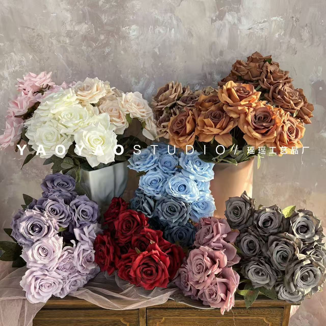 9 Diamond Rose Simulation Rose Букет свадебный отель
