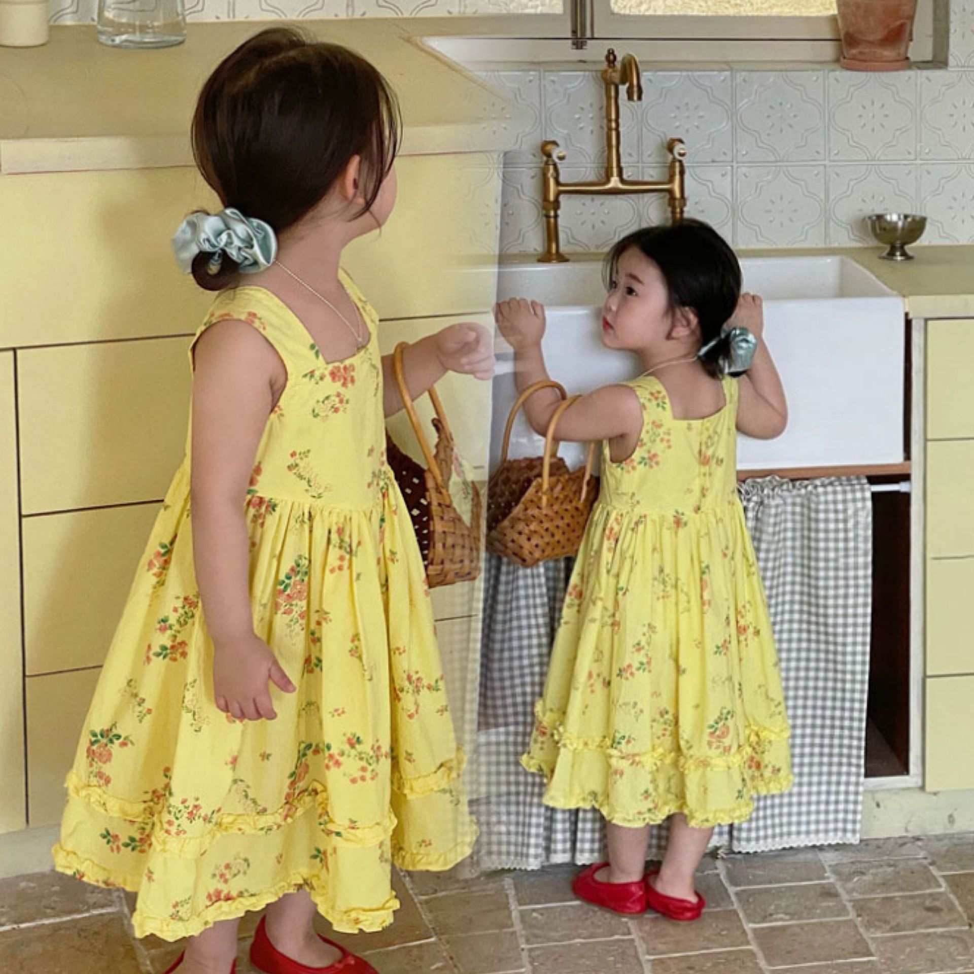 Летнее платье, юбка, в корейском стиле, на возраст 3-8 лет