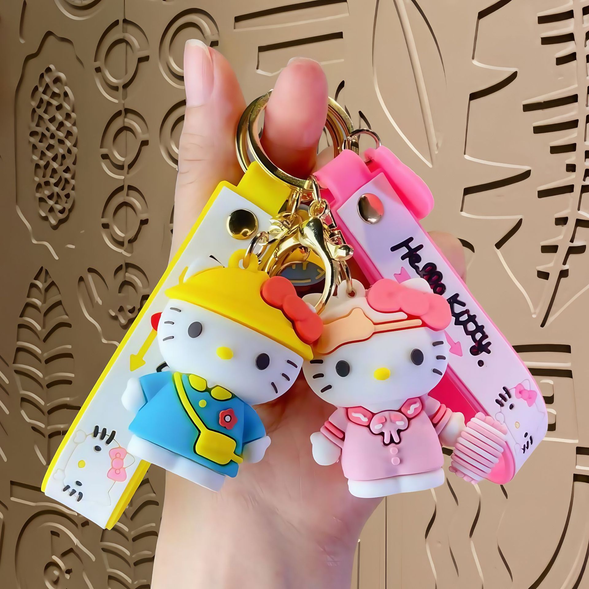 Sanrio, креативный милый брелок, мультяшная кукла, подвеска, ключи от машины с застежкой, новая коллекция, подарок на день рождения