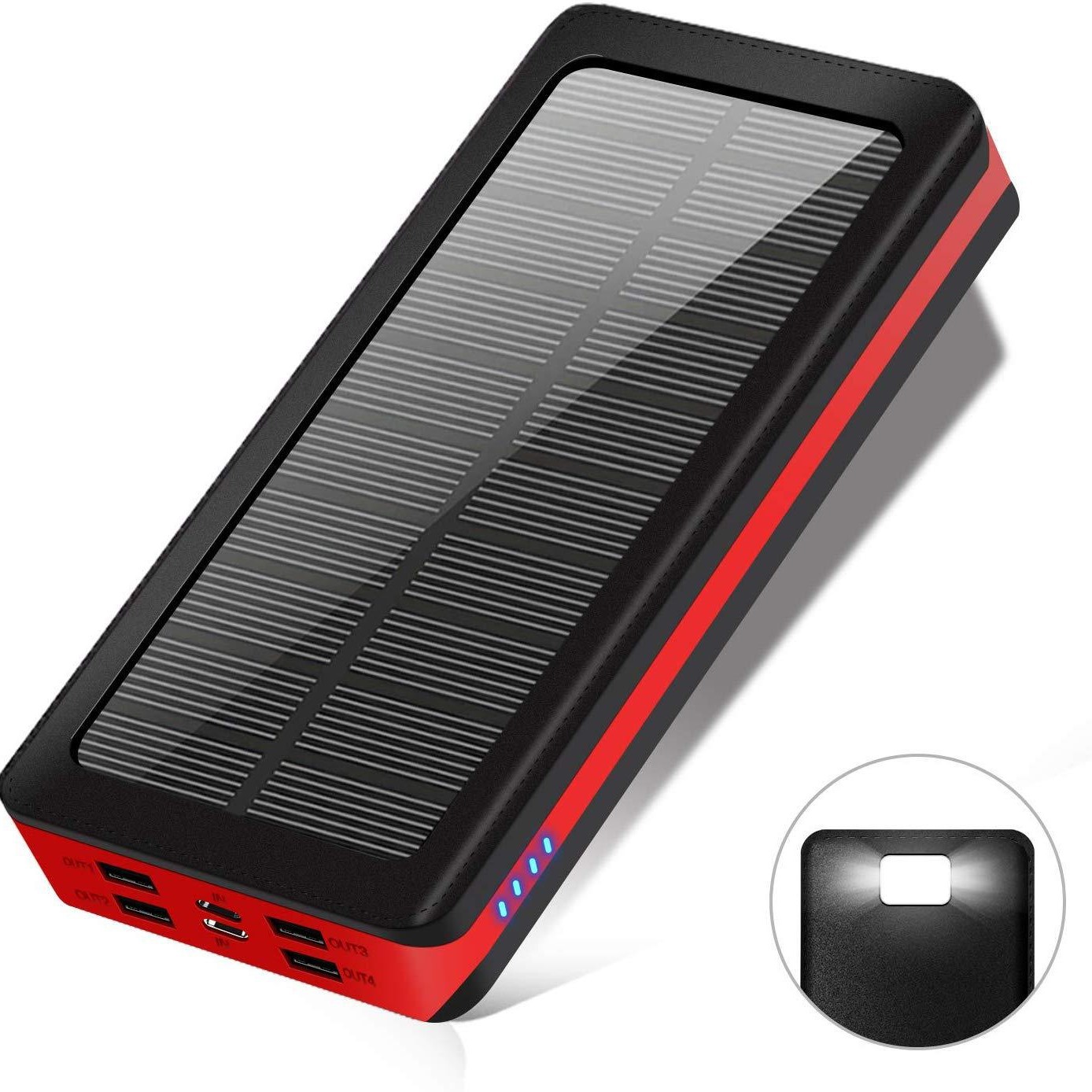 Вместительный и большой блок питания на солнечной энергии, 30000mah