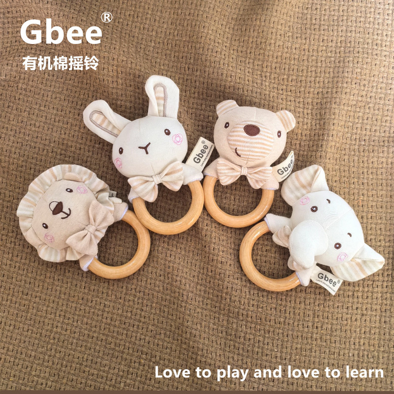 Gbee Погремушка для новорожденных, игрушка, успокаивающая кукла, органический хлопок, подарок на день рождения