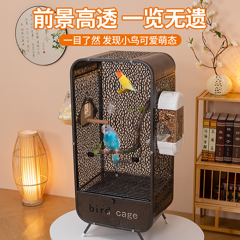 Металлическая птичья клетка железная птичья клетка Parrot Square Tube Cage Домохозяйство многослойное горизонтальное шелковое селекция Сюанфенг.