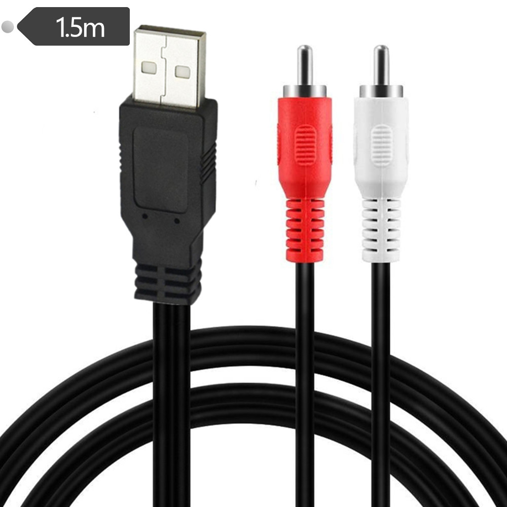 USB Two Lotus av Line USB до 2RCA Audio Videi Video Cable -Cable -Top Box Connection 1,5 метра