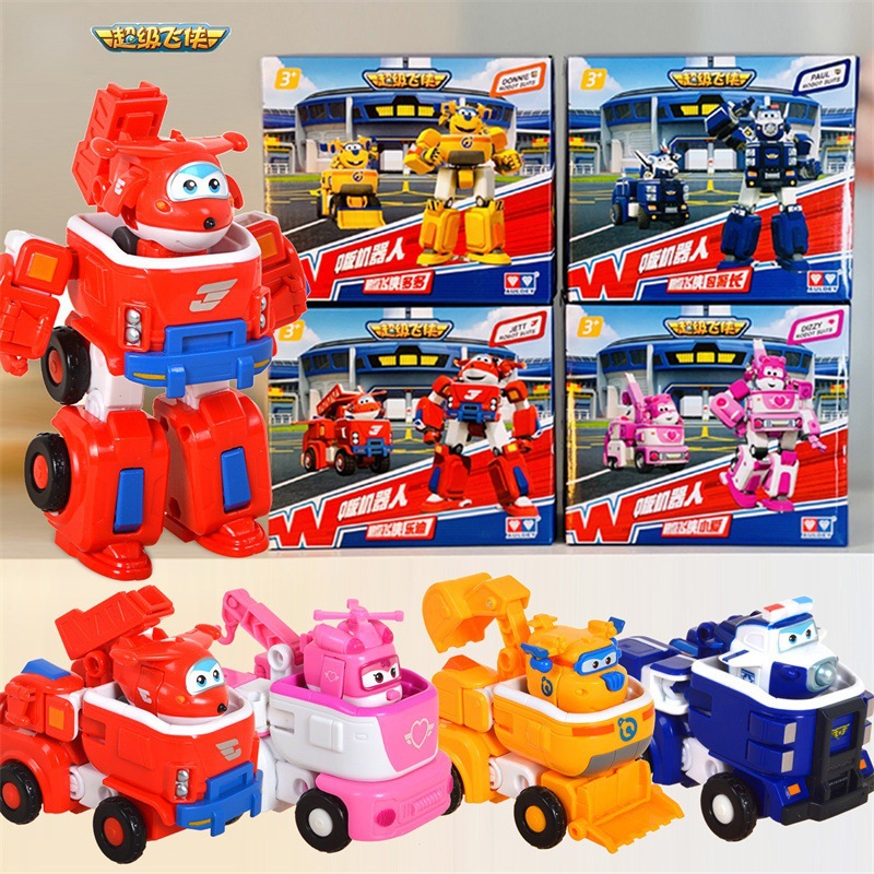 Подлинная детская игрушка Super Wings Q Version Robot Little Love Didi Duoduo Pack, игрушка-трансформер шерифа