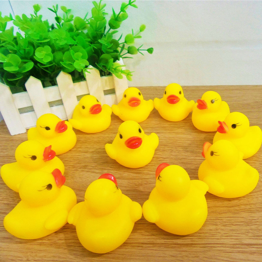 B.Duck, желтая игрушка для ванны для игр в воде для плавания из пластика, издает звуки, утка, антистресс