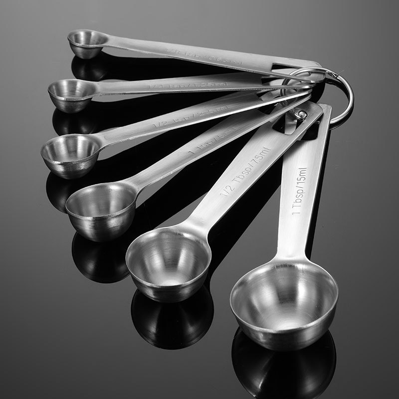埃恩 304 кожа из нержавеющей стали 6 -кухонная выпечка кухня Multi -Speed ​​Spoon Cross -Bordder Tea Spoon Spoon Spoon